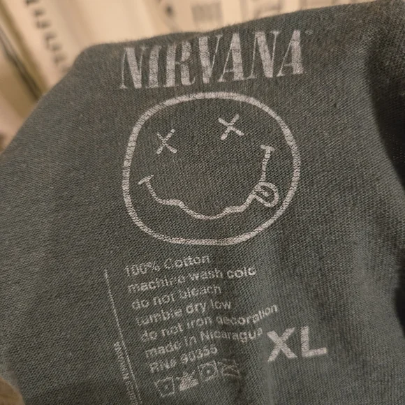 Fall Outfit Combo! Nirvana Tee & Tie Dye Plaid Button Up Shirt - Picture 5 of 11